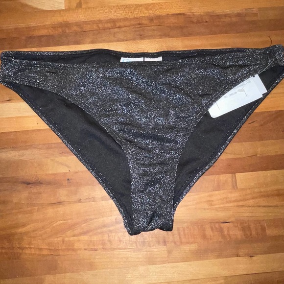 CALIFORNIA WAVES Juniors' Metallic Shine 3pc bikini set black/purple large - Picture 2 of 12